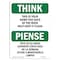 Signmission OSHA THINK, 3.5" Height, Decal, 5" x 3.5", Landscape, Home Five Days Help Keep It Clean Bilingual OS-TS-D-35-L-11832 - alternate 1